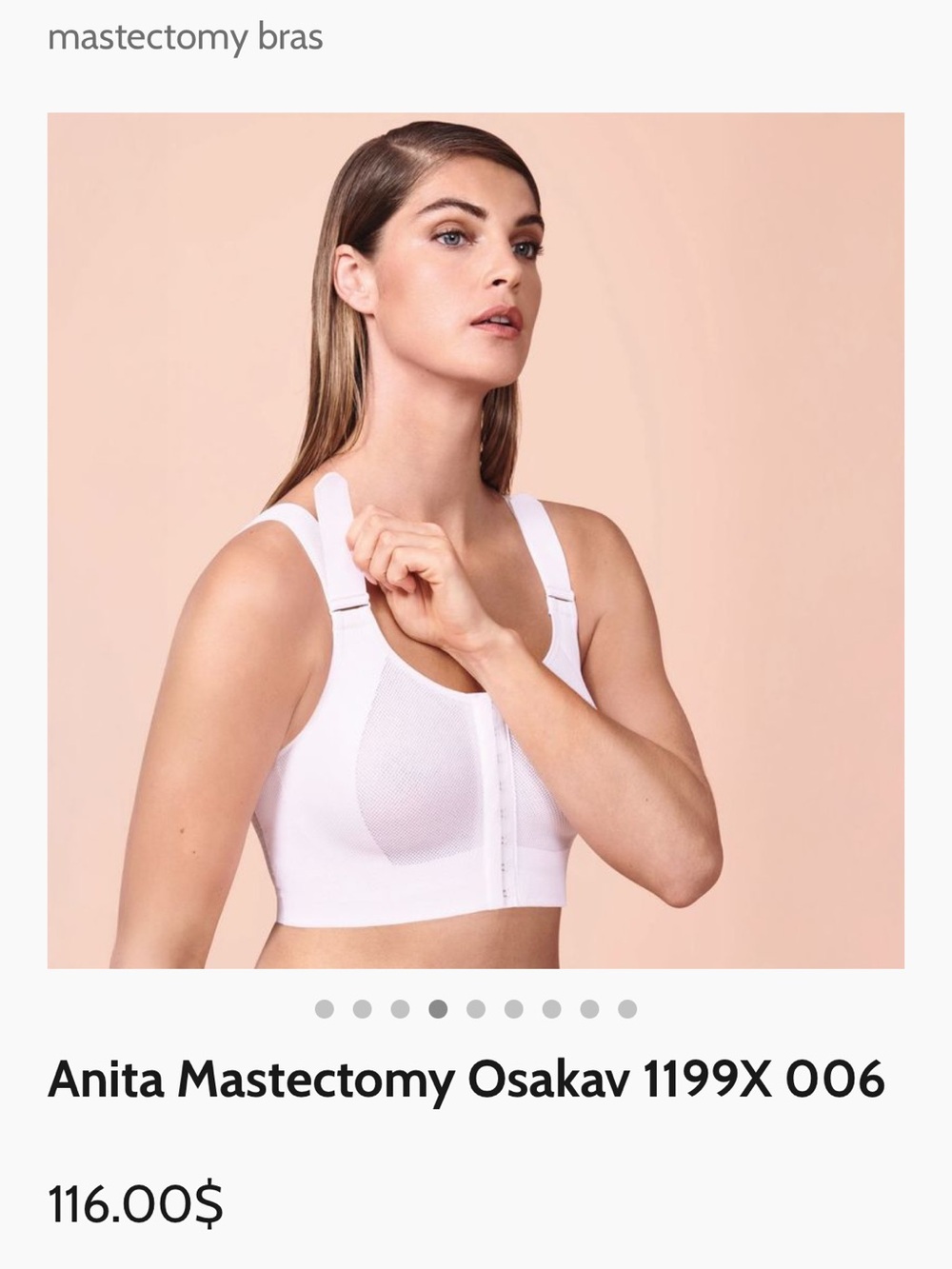 Anita Post Surgery Front-Closure Sports Bra in white